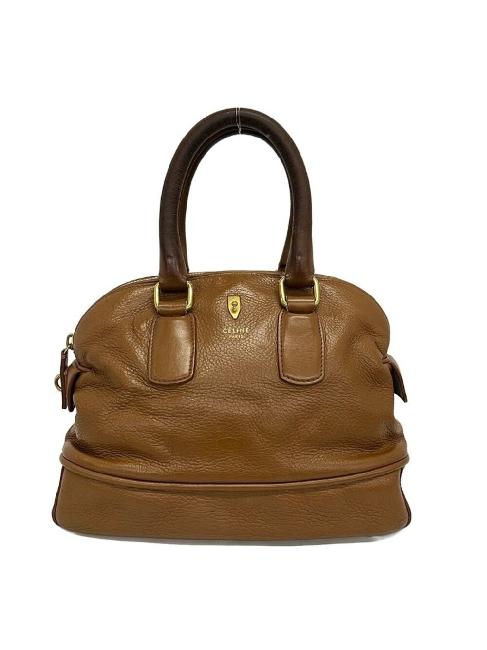Celine Handbag Small Bowling Dark Brown Leather